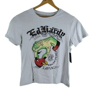 NWT Ed Hardy Mens Love Prisoner Graphic Tattoo T-Shirt Large Arctic Blue Tee